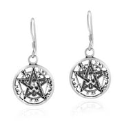 Mystical Pentacle .925 Wiccan Magic Sterling Silver Dangle Earrings | Earrings for Women | Sterling Silver Earrings | Dangle Earrings For Women