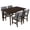 Espresso+Gray, variant on UHOMEPRO Dining Table Set for 4, Solid Wood Kitchen Table with 4 Upholstered Chairs, Rectangle Kitchen Table and Chairs for Bar Dining Room Breakfast Nook, 5 Piece Dining Room Table Set, Walnut+Gray