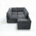thumbnail image 2 of [Modern Minimalist Linen 5-seat Sectional Sofa with Wireless Charging & Cup Holders], 2 of 26