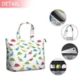 thumbnail image 2 of White Cartoon Dinosaurs Pattern Travel Tote Bags for Women Carry On,Large Weekender Bags for Women Travel,Multi Functional Duffle Bag for Work,Shopping,Sports, 2 of 5
