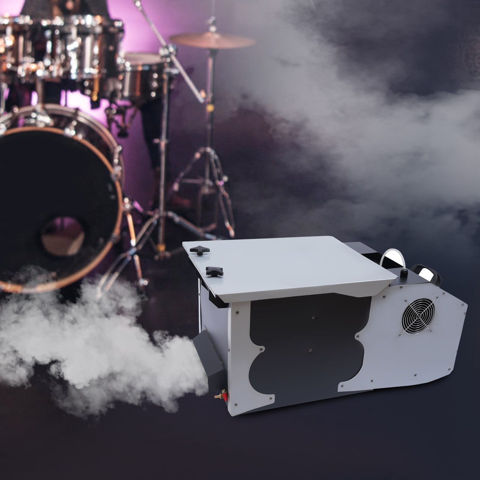 Low Lying Smoke Fog Machine DMX DJ Stage Effect Fogger w/ Remote 1500W Grey for Large Stage Performances