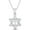 White, variant on Solid 925 Sterling Silver 14K White Gold Finish Jewish Star of David with Cross Pendant Necklace for Women
