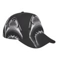 thumbnail image 2 of Wukai Black And White Shark Baseball Cap: Comfortable, Stylish, and Adjustable Hat for Sports, Daily Wear, and Outdoor Activities-One Size, 2 of 7