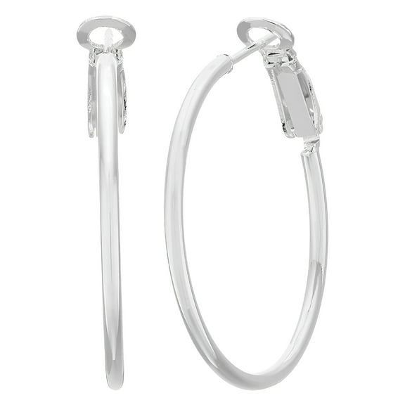 DESIGNICE 925 Sterling Silver Lightweight Paddle Back Hoop Earrings,Silver Hoop Earrings,Sterling Silver Earrings,30mm/1.2 inches
