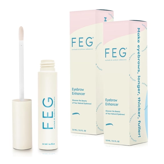 FEG Eyebrow Enhancer for Length Thickness Darkness Serum 100% Natural Eyebrow Enhancer Eyebrow Serum - 2 Pack