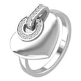 thumbnail image 2 of Unique Design Diamond Ring, Heart Shape Ring, Pave Set Diamond Engagement Ring, Proposal Ring For Girlfriend, 925 Sterling Silver, 1.5 Ct Simulated Diamond, Personalized Gift Ring, 2 of 4