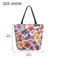 thumbnail image 5 of FORMRS Womens Canvas Tote Bag with Zipper Inner Pocket Shoulder Handbag, Colorful Flowers Pattern, 5 of 7