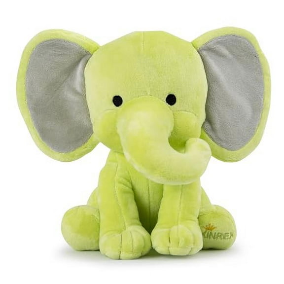 KINREX Elephant Stuffed Animal – Stuff Animal Plush Toy for Babies Girls Boys, Elephants Plushie Toys for Birth Stats, Baby Shower, Infants, Newborn Boy & Girl, Green, Measures 9 Inches