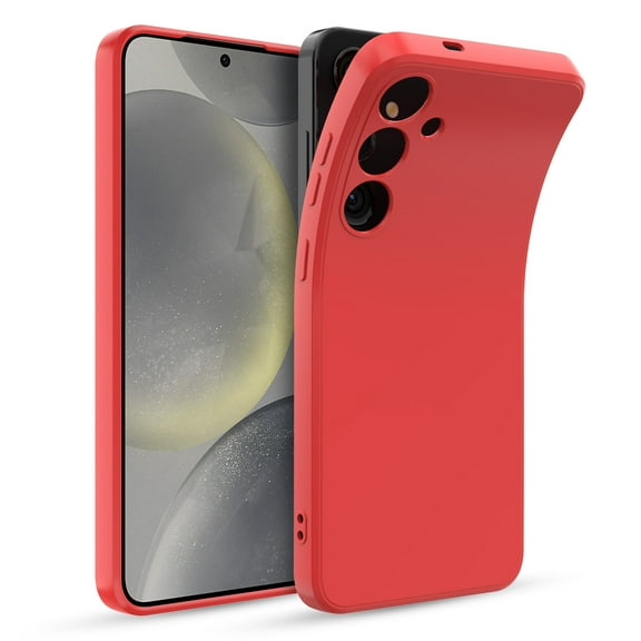 Innens Case with 2Pcs Screen Protector for Samsung Galaxy S24 Ultra/S24 Plus/S24 Liquid Silicone Protective Cover, Red