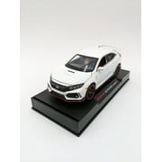Honda Civic Type R Sports Toy Vehicle 1:32 Diecast Car Model Metal Pull Back Friction Powered Vehicles Doors Open Light Sound Alloy Casting Toys Kids Boys Adults Birthday Gifts 1 32 Scale Model White