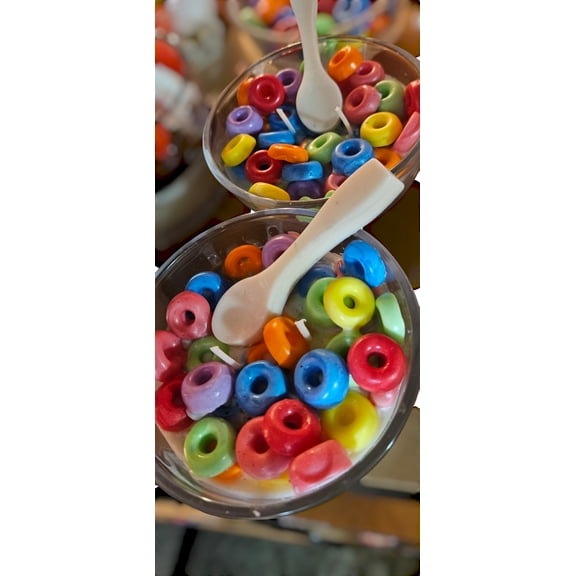 Cereal Bowl Morning breakfast Fruit loops Scented Candlee
