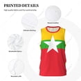 thumbnail image 4 of Myanmar Flag Men Basketball Sports Jersey Running Fitness Multifunction Sleeveless tshirt Exclusive Custom Name Nunber, 4 of 10