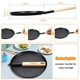 thumbnail image 2 of 8 Inch Flat Griddle Pan, Nonstick Frying Skillet for Camping Hiking Backpacking, Wooden Handle Even Heat Distribution, Black, 2 of 6