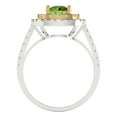 thumbnail image 4 of Clara Pucci 14K White/Yellow Gold 1.61ct Peridot Halo Ring for Women, 4 of 8