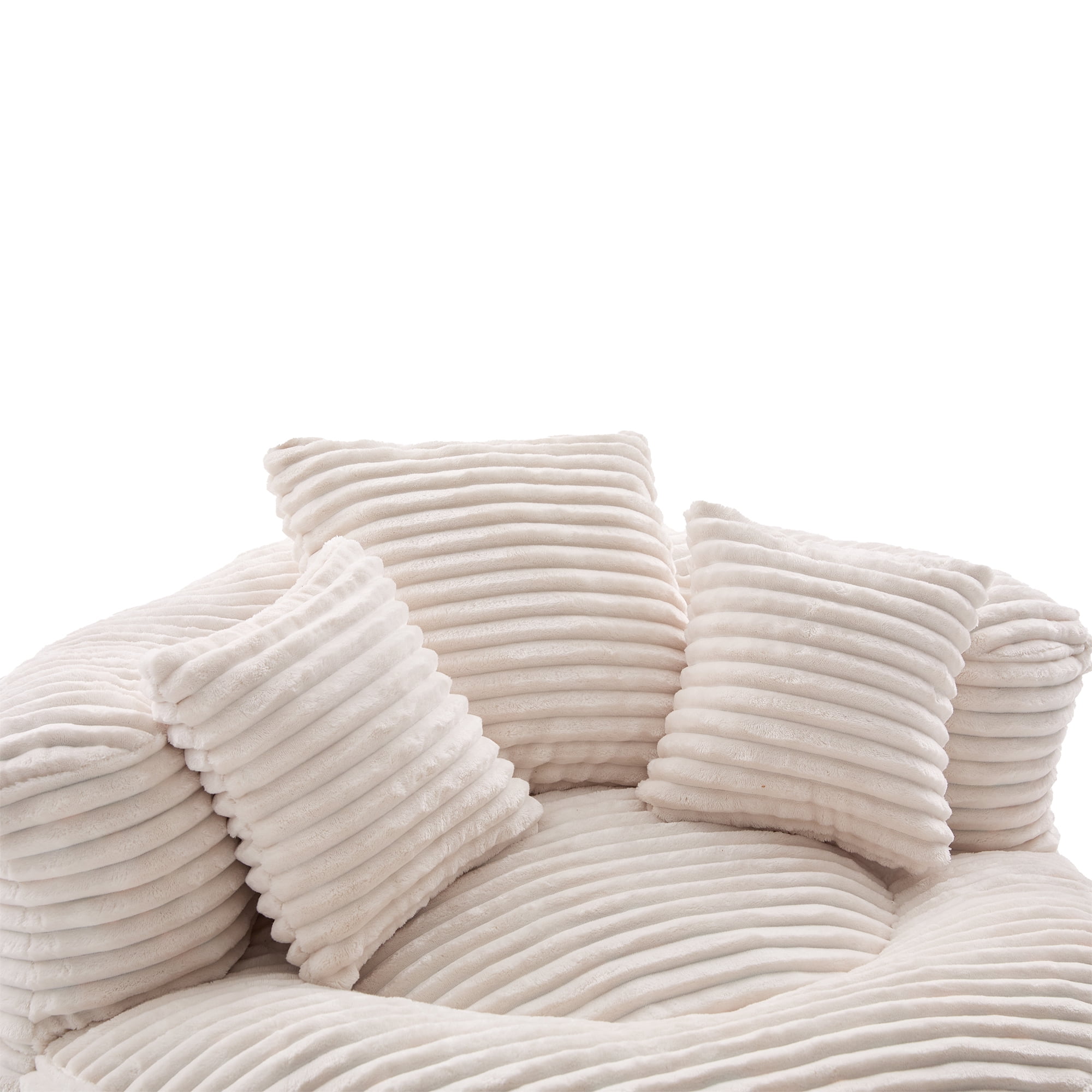 CKEASEAN Oversized Bean Bag Chair for Adults with Armrests & 3 Pillows, Corduroy Bean Bag Sofa with Memory Foam Filler, Lazy Floor Chair No Assembly, Comfy Lounge Seat for Living Room Relaxing