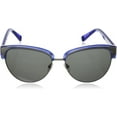 thumbnail image 2 of Rebecca Minkoff Carmine Rimmed Cateye Sunglasses 57mm Blue/Silver, 2 of 3