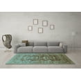 thumbnail image 3 of Ahgly Company Indoor Square Oriental Light Blue Traditional Area Rugs, 8' Square, 3 of 4