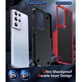 thumbnail image 2 of for Samsung S21 Ultra Case 5G, Galaxy S21 Ultra Phone Case, Shockproof Heavy Duty Dual Layer Protective Hard PC Textured Back & Soft Bumper Case for Samsung S21 Ultra G998U, Red, 2 of 14
