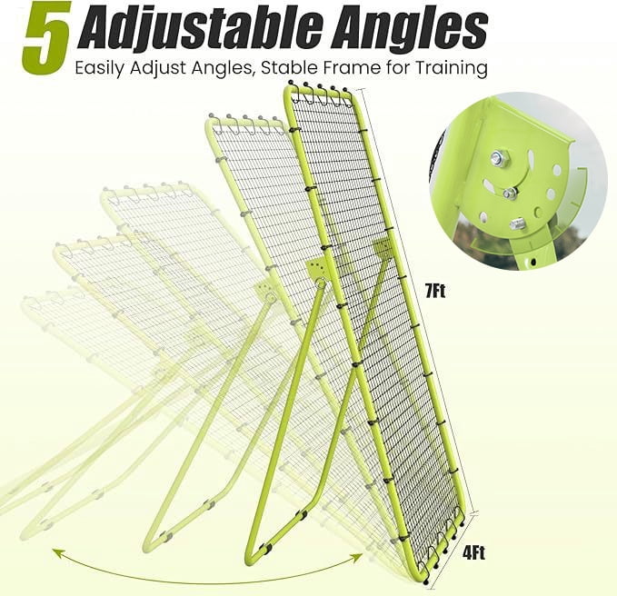 Hemousy Portable Volleyball Practice Net 7x4Ft, High-Density PE Rebounder Net with Non-Slip Feet for Indoor Outdoor