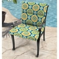 thumbnail image 2 of Jordan Manufacturing 44" x 22" Tabea Sunblue Multicolor Medallion Rectangular Outdoor Chair Cushion with Ties and Hanger Loop, 2 of 11
