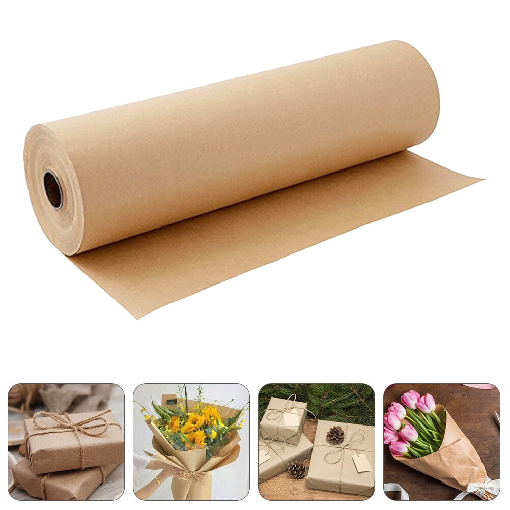 IFANLANDOR Smooth Surface Wrapping Kraft Paper 1 Roll in Brown for Flower Bouquets