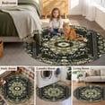 thumbnail image 5 of Round Rugs 3Ft, Vintage Green Round Area Rug Washable Indoor Throw Carpet, Southwestern Geometric Abstract Art Small Non Slip Circle Rug for Bedroom Living Room Home Decor Aesthetic, 5 of 8