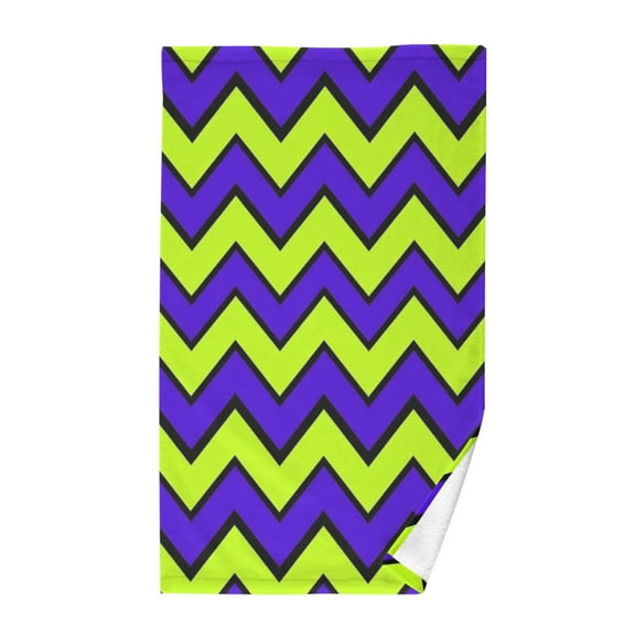 Neon Zigzag Hand Towel Cotton 16x28 in Soft Absorbent Quick Dry Bath Face Towel