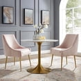 thumbnail image 5 of Modway Discern Pleated Back Upholstered Performance Velvet Dining Chair Set of 2 in Pink, 5 of 6