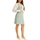 thumbnail image 4 of Vestido de mujer INSPIRE CHIC de cuadros de tweed, con escote en V, sin mangas, de un solo botón y con bolsillos, color verde M, 4 of 5
