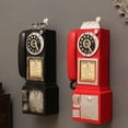 thumbnail image 2 of Cateissary Modelo de teléfono vintage de resina, montado en la pared del hogar, para teléfono decorativo de resina para hotel en casa y Decoración del hogar rojo, 2 of 6
