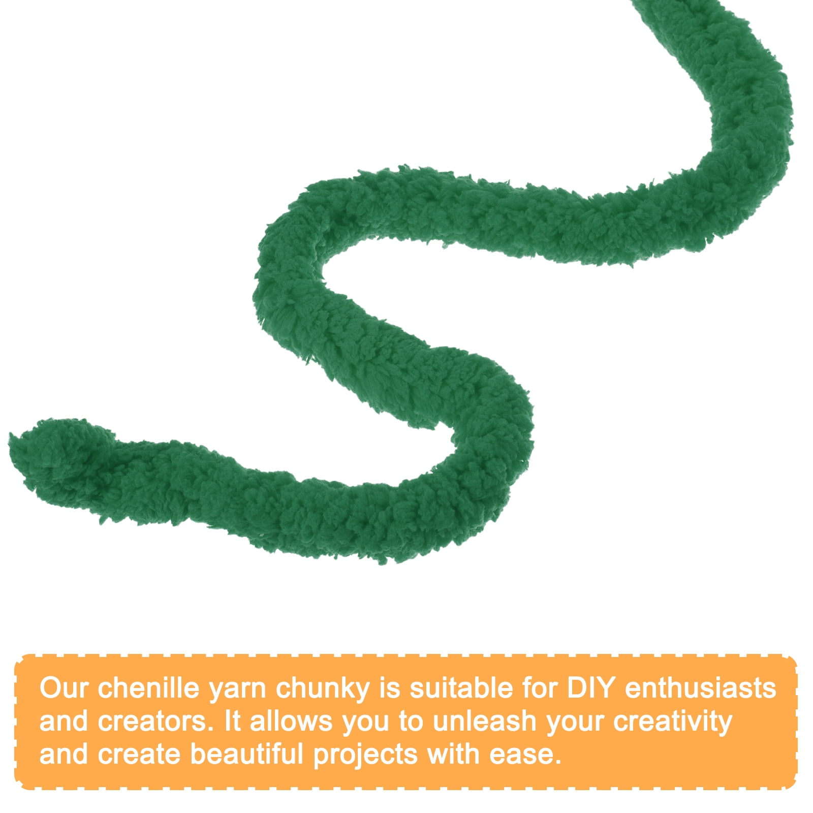Chunky Yarn, 1Pcs 27m x 2cm Polyester Blanket Yarn, DIY Thick Chenille Yarn for Crocheting Blankets (Dark Green)