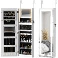 thumbnail image 1 of LED Jewelry Cabinet w/ Full Length Mirror Jewelry Storage Organizer, White, 1 of 10