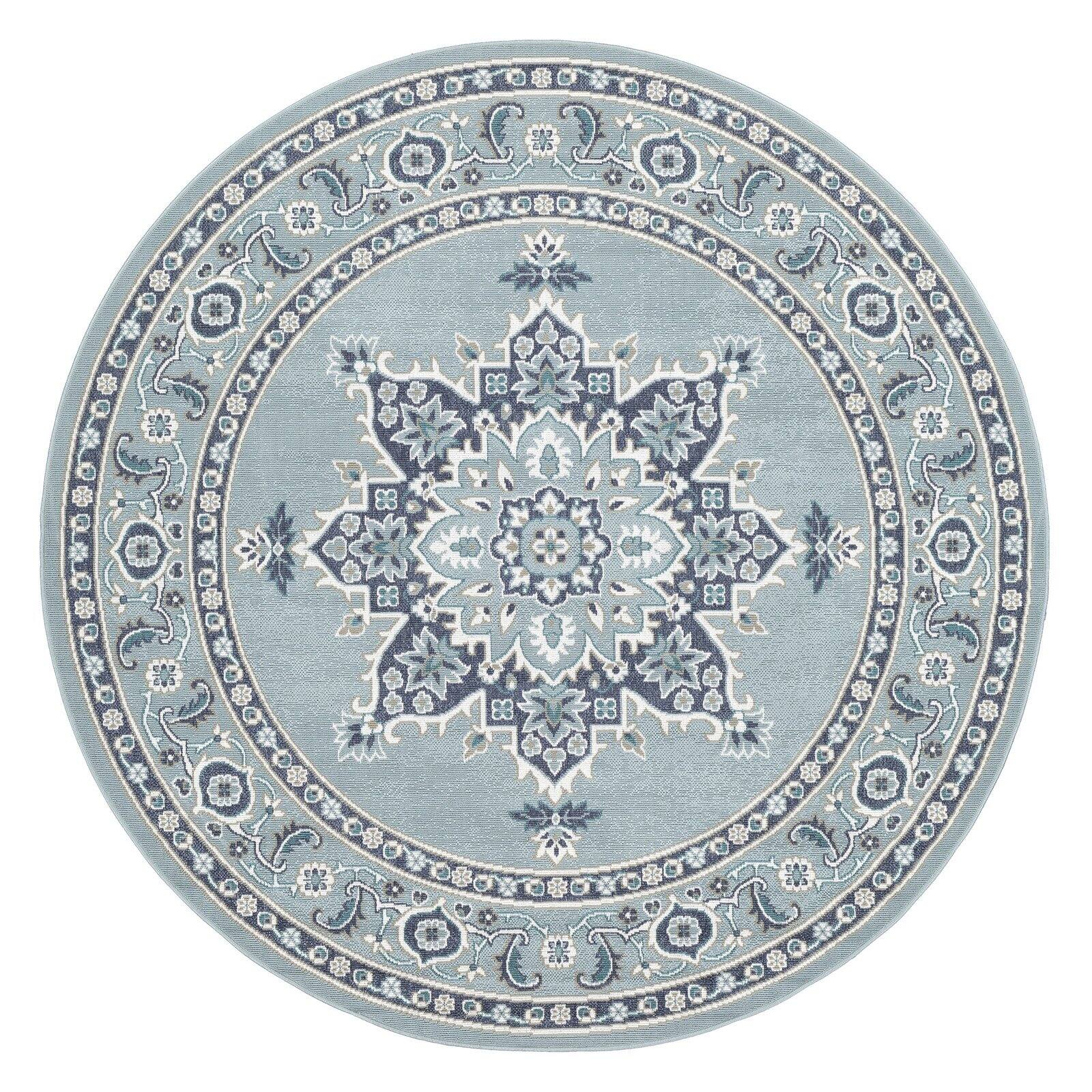 Livabliss Alfresco Oriental Area Rug, Black ,5'3" x 7'7"