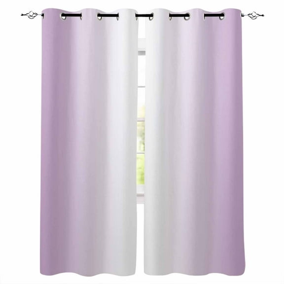 Fsddascl Light Purple Ombre Blackout Curtains for Bedroom/Living Room, Thermal Insulated Kitchen Curtains, Modern Gradient Abstract Art Grommet Darkening Window Treatment Drapes 52"x63"x2