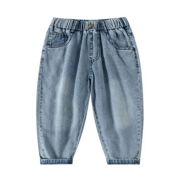 Wdgfv Boys Skinny Fit Performance Jeans Boys Stretch Denim Pants For Kids Comfortable Casual Loose Fit Jeans With Elastic Waist For Outdoor School Daily Wear Blue 6-7 Years