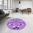 thumbnail image 4 of Ahgly Company Tapis Rond Lavable en Machine Intérieur Transitionnel Violet Violet, 4 Pieds Rond, 4 of 7