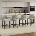 thumbnail image 5 of Vknow Furniture Mid-Century Counter Height Bar Stools Set of 2 with Solid Wood Legs and Ergonomic Backrest for Kitchen Island and Dining Room,Light Gray, 5 of 8