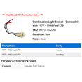 thumbnail image 2 of Combination Light Socket - Compatible with 1977 - 1980 Ford LTD 1978 1979, 2 of 2
