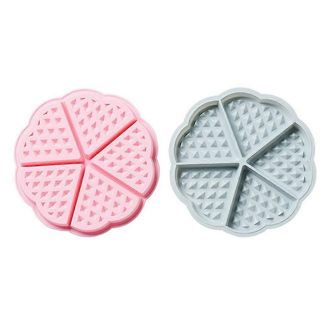 Lot de 2 moules à gaufres en silicone à 5 cavités en forme de cœur, pour muffins, crêpes et pâtisseries
