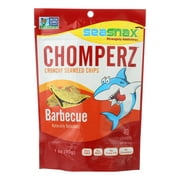 Seasnax Chomperz Crunchy Seaweed Chips - Barbecue - Case of 8 - 1 oz.