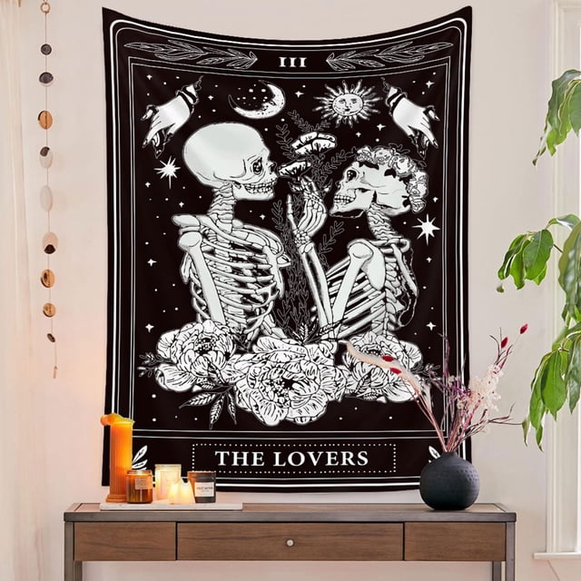 Tapiz con forma de calavera de Naykow, diseño gótico, diseño gótico, 100 x 150 cm
