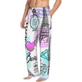 thumbnail image 2 of Easygdp Eiffel Tower and Hearts Men's Pajama Pant, Sleep Elastic Waistband Lounge Pants - X-Large, 2 of 9