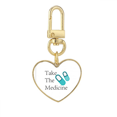 thumbnail image 1 of Lucky Experimental Scientific Body Gold Heart Keychain Metal Keyring Holder, 1 of 3