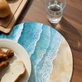 thumbnail image 3 of Aqua Coastal Round Placemats Set of 6 for Dinning Tables,Heat-proof Braided Table Mats 13 Inch,Nautical Summer Beach Ocean Beige Washable Place Mat for Kitchen Restaurant Party Decor Table Setting, 3 of 9