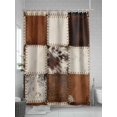 thumbnail image 5 of Fsddascl Brown Shower Curtain Set - 72" x 78" Washable Bathtub Curtain with 12 Hooks, Vintage Art Plaid Farmhouse Checkered Waterproof Fabric Stall Shower Curtains for Bathroom/Bathtub Décor, 5 of 6