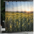thumbnail image 4 of Ambesonne Landscape Shower Curtain, Sunset Flower Field, 69"Wx84"L, Yellow Green Blue, 4 of 5
