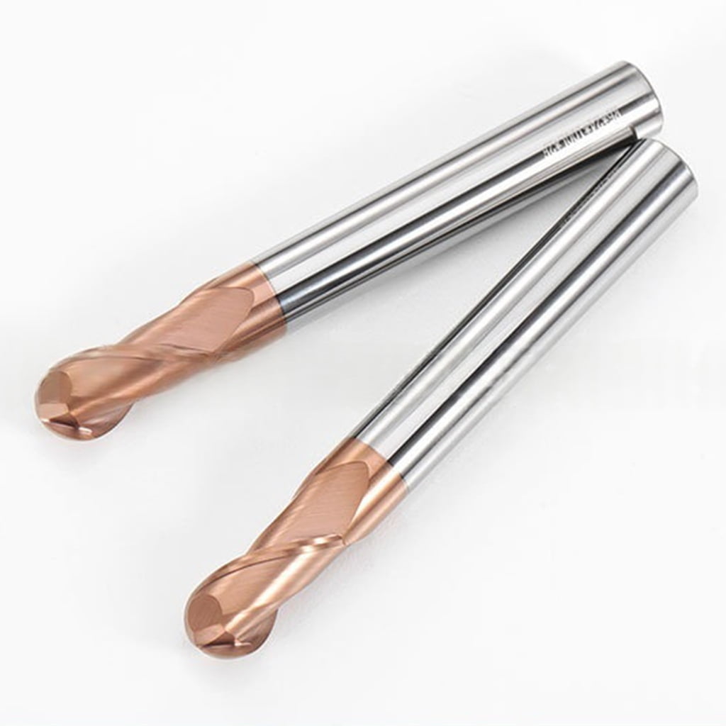 Heavy Duty Ball Nose End Mill 2 Flutes HRC55 Hardness Fit for High Speed Steel Cast Iron Machining