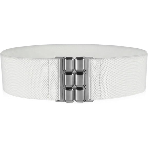 Wide Stretchy Belt for Women - Vintage Elastic Waistband with Buckle