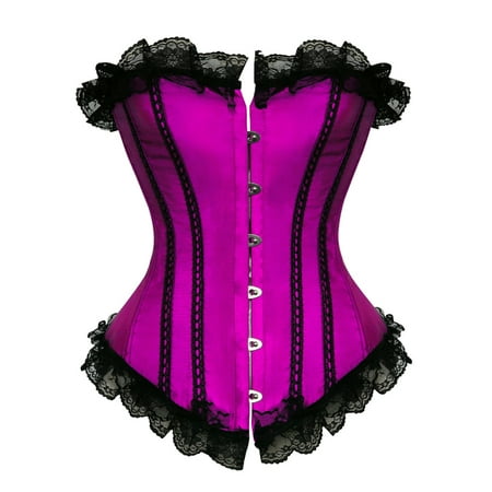 Women s Bustier Corset Top Plus Size Lace Waist Cincher Overbust Bustiers Shapewear Push Up Bodysuit