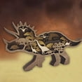 thumbnail image 3 of Mesa de noche con ilusión óptica 3D y grabado de dinosaurios de madera hueca Fityle Triceratops, 3 of 9